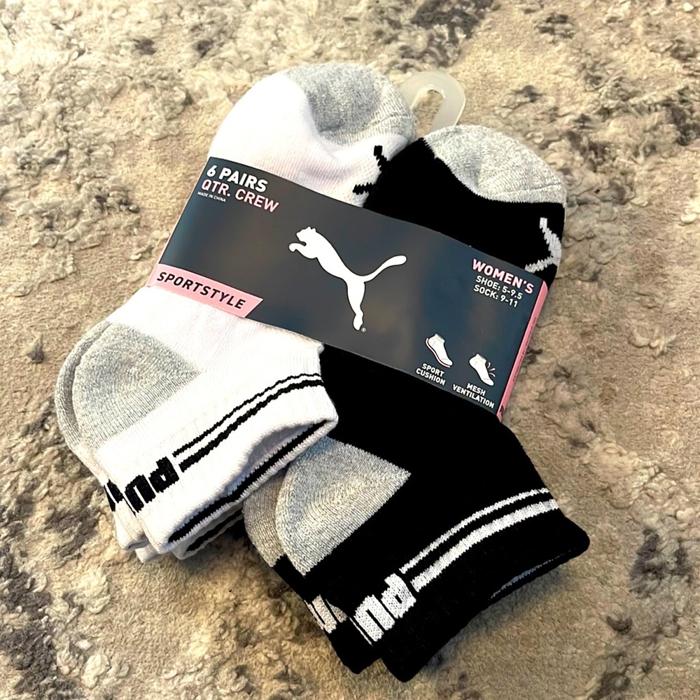 NWT Women’s 6 pair Puma Socks